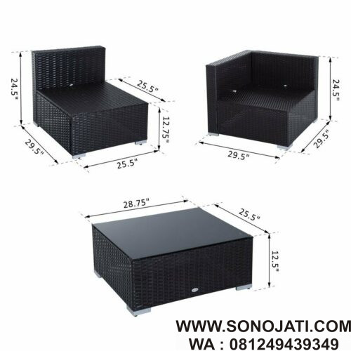 Kursi Rotan Sofa Modern Merton 6 Kursi Rotan Sofa Modern Merton 6