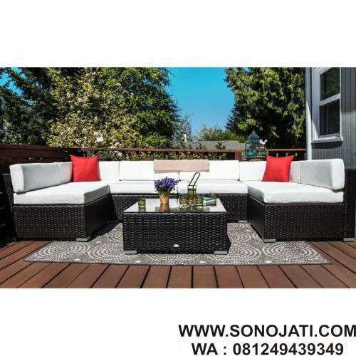 Kursi Rotan Sofa Modern Merton 6 Kursi Rotan Sofa Modern Merton 6