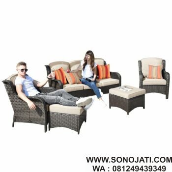Kursi Rotan Tamu Minimalis Melanson Wicker