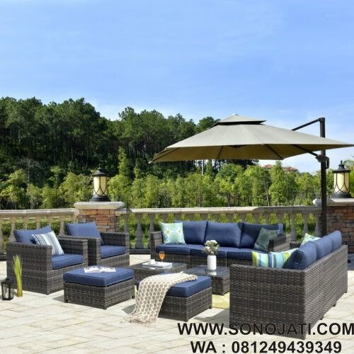 Kursi Sofa Rotan Minimalis Cassville Wicker