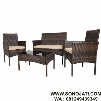 Kursi Tamu Rotan Minimalis Modern Cosper Anyaman