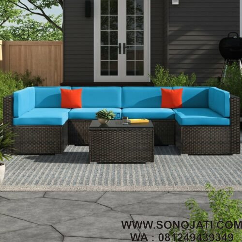 Kursi Tamu dari Rotan Minimalis Jamison Wicker