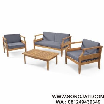 Set Kursi Kayu Teras Minimalis Kama 4