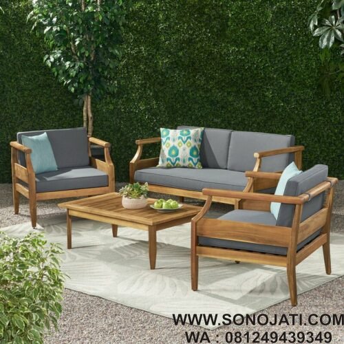 Set Kursi Kayu Teras Minimalis Kama 4