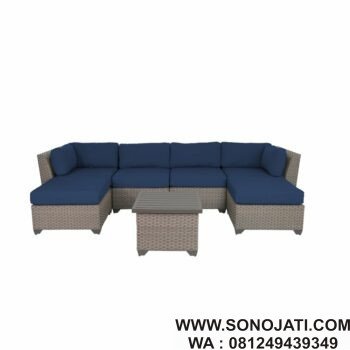Sofa Rotan Sintetis Minimalis Kenwick Wicker