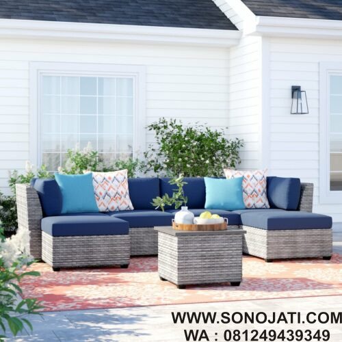 Sofa Rotan Sintetis Minimalis Kenwick Wicker