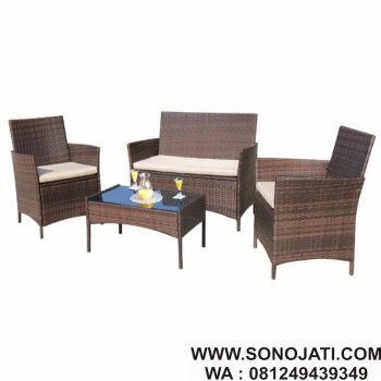 Kursi Set Rotan Outdoor Donn Anyaman