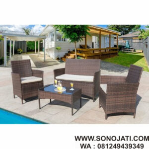 Kursi Set Rotan Outdoor Donn Anyaman