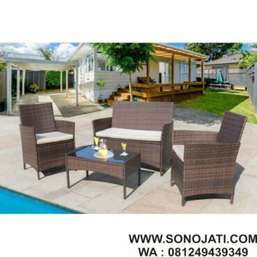 Kursi Set Rotan Outdoor Donn Anyaman