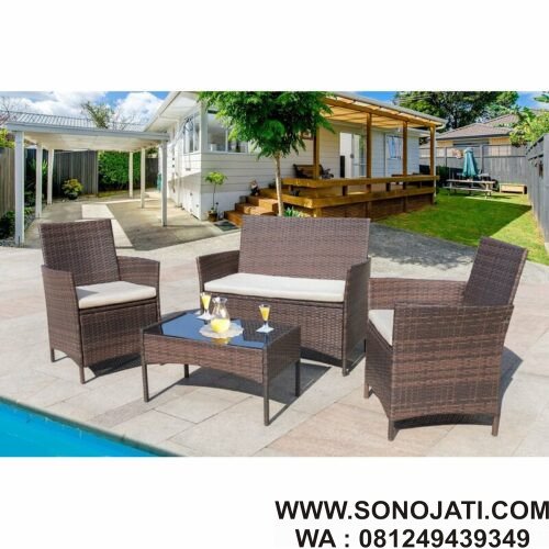 Kursi Set Rotan Outdoor Donn Anyaman