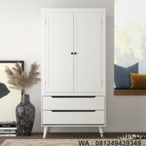 Lemari Pakaian Minimalis Putih Eisen Armoire