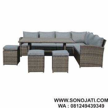 Set Kursi Rotan Modern Minimalis Binpal Anyaman