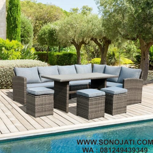 Set Kursi Rotan Modern Minimalis Binpal Anyaman