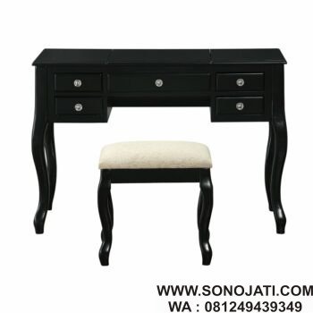 Set Meja Rias Hitam Gwendolyn