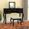 Set Meja Rias Hitam Gwendolyn