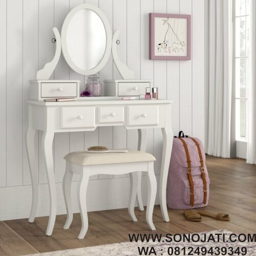Set Meja Rias Minimalis Zeke dengan Cermin