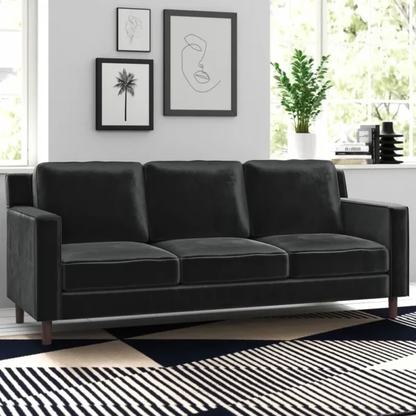Model Kursi Sofa 3 Dudukan Hitam Ferranti