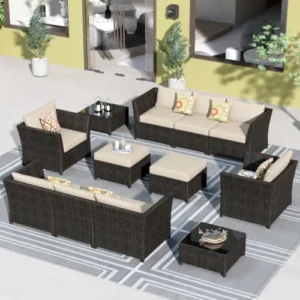 Set Kursi Rotan Mewah Outdoor Gemikle 10