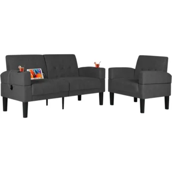 Set Meja Minimalis Abu Abu Kwame 2