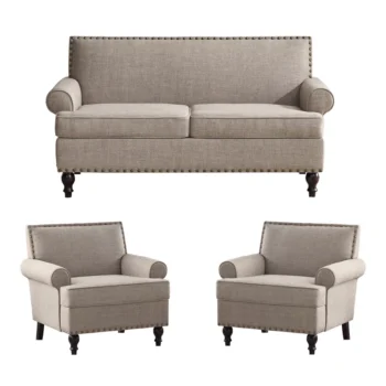 Set Meja Sofa Minimalis Nailhead Trimed Living Room