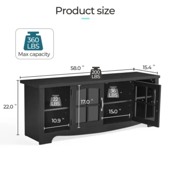 Meja TV Minimalis Hitam Sullivan 58
