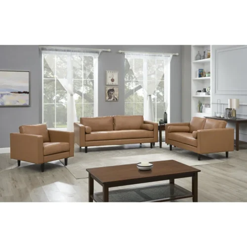 Set Kursi Sofa Cokelat Nataniel 3 Piece