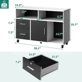 Dudukan Printer dengan Roda Parasitas