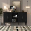 Lemari empat pintu Hitam vintage Emrush