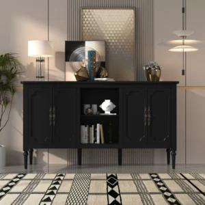 Lemari empat pintu Hitam vintage Emrush