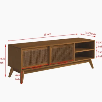 Meja TV Rotan Modern Abad Pertengahan Jorman