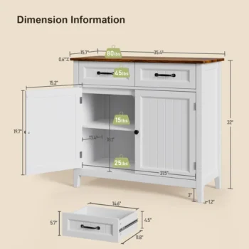 Penyimpanan Dapur 32'' dengan Laci dan Rak Winston Porter