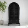 Lemari Piring Hitam Kayu Solid Farreli