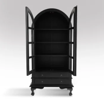 Lemari Piring Hitam Kayu Solid Farreli