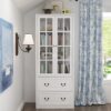 Lemari Pajangan Dapur Elegan dengan Pintu Kaca Tempered Porselen