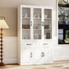 Lemari Makan Porselen Lacquered Multifungsi Putih