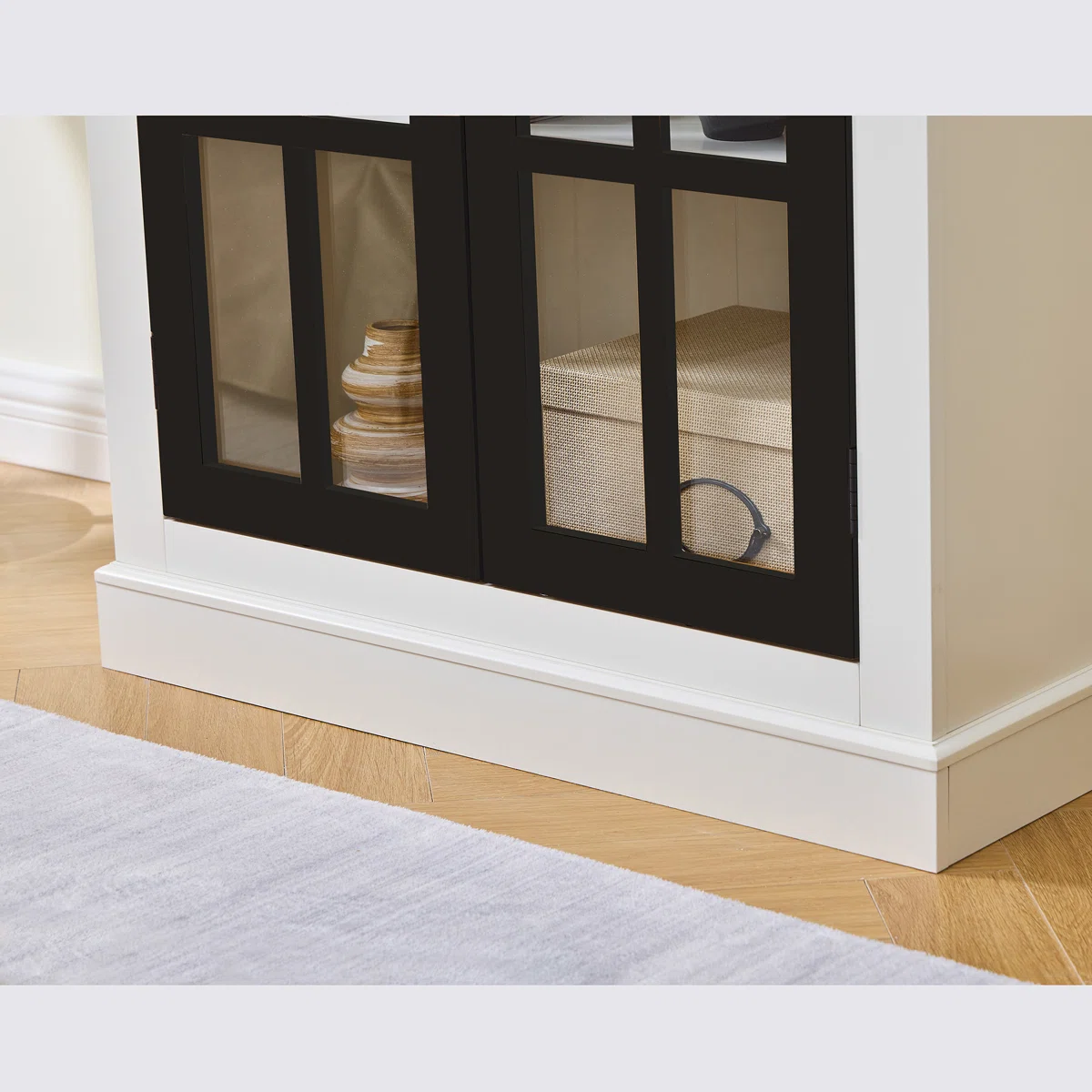 Lemari Dapur Berdiri Putih Hitam Lark Manor™ Lemari Dapur Berdiri Putih Hitam Lark Manor™
