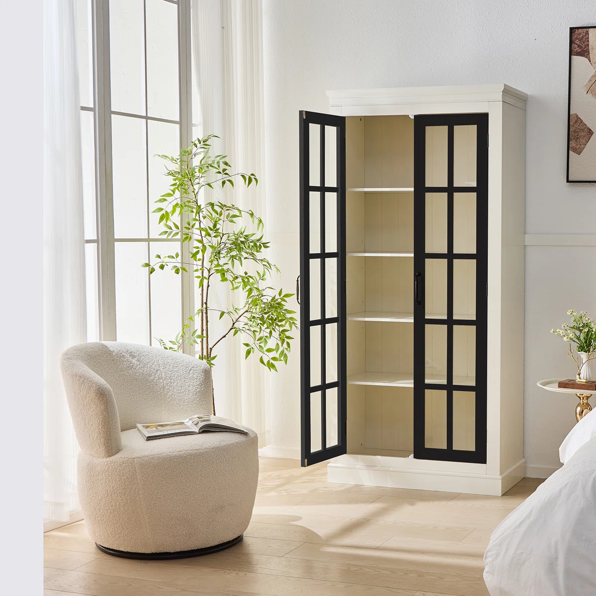 Lemari Dapur Berdiri Putih Hitam Lark Manor™ Lemari Dapur Berdiri Putih Hitam Lark Manor™