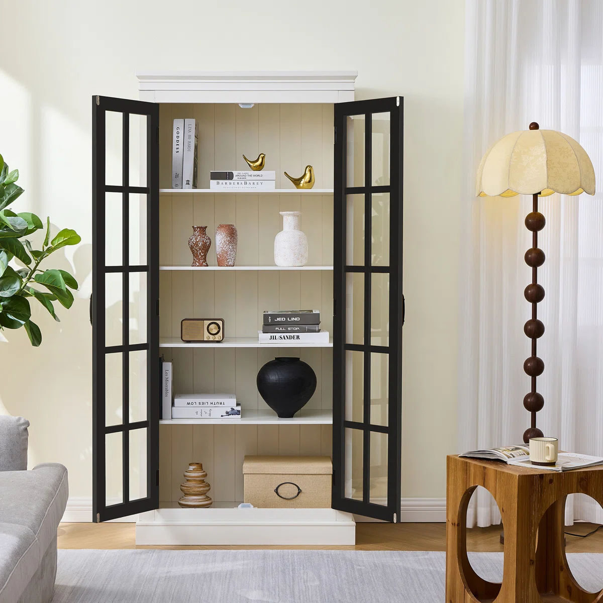 Lemari Dapur Berdiri Putih Hitam Lark Manor™ Lemari Dapur Berdiri Putih Hitam Lark Manor™