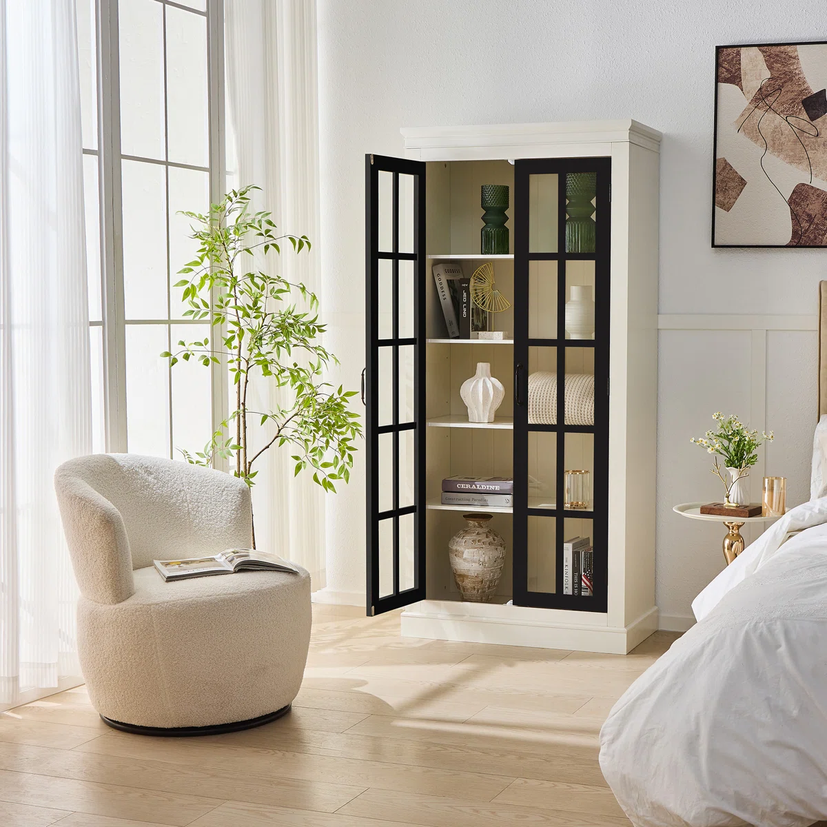 Lemari Dapur Berdiri Putih Hitam Lark Manor™ Lemari Dapur Berdiri Putih Hitam Lark Manor™