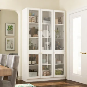 Lemari Dapur Kaca Transparan Desain Ebern