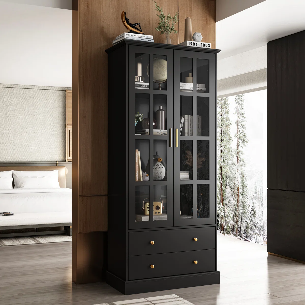 lemari dapur minimalis Hitam Winston Porter