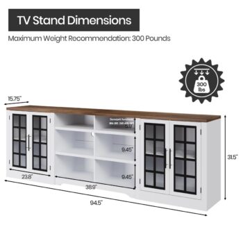 Desain Meja TV Minimalis Putih 94,5 Inci Lark Manor