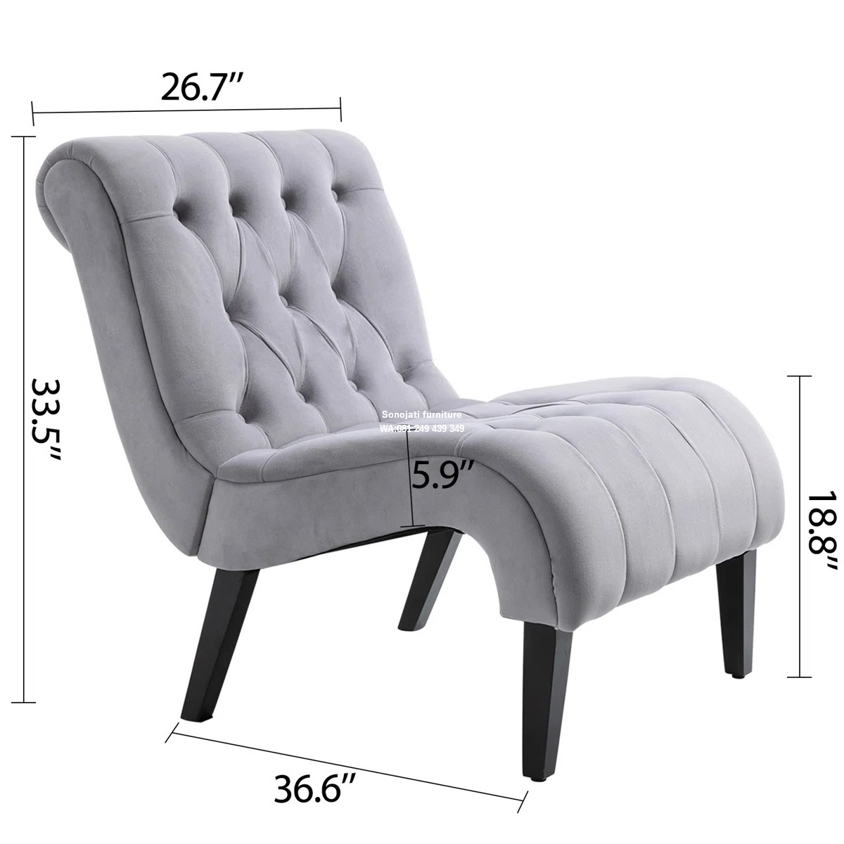 Kursi Sofa Selop Beludru Dorothe Kursi Sofa Selop Beludru Dorothe