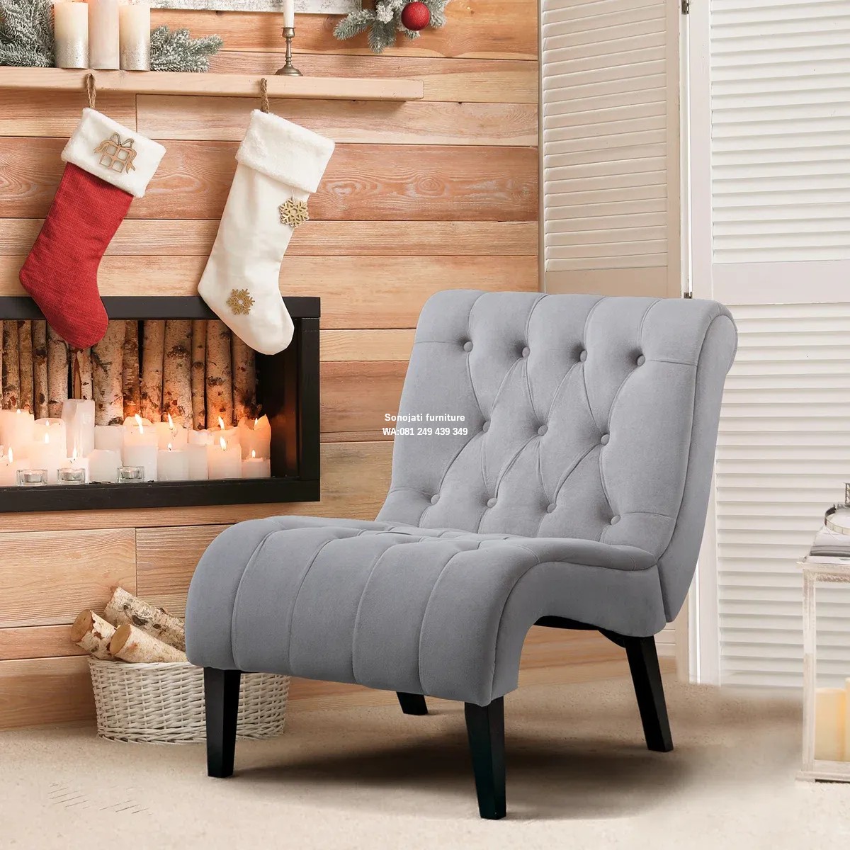 Kursi Sofa Selop Beludru Dorothe Kursi Sofa Selop Beludru Dorothe