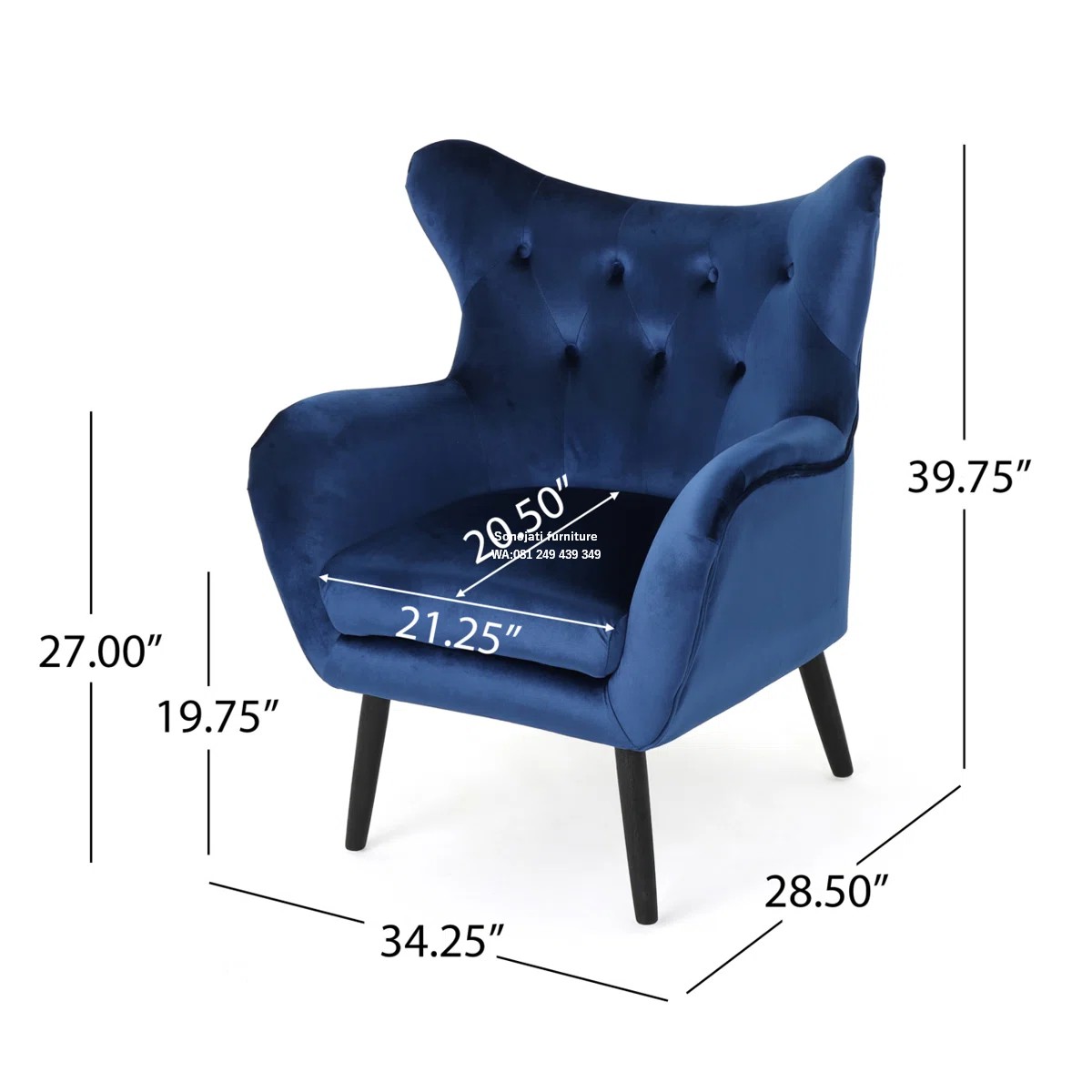 Kursi Sofa berlengan beludru Rumah Hampton Kursi Sofa berlengan beludru Rumah Hampton