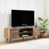 meja tv minimalis kayu Modern Bryner untuk TV
