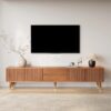 Meja TV Cokelat Gaya Mid-Century Modern Desain Hoku