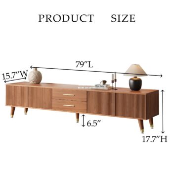 Meja TV Cokelat Gaya Mid-Century Modern Desain Hoku