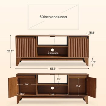 Desain Rak TV Elena Kayu Solid 2 Pintu
