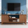 Desain Rak TV Elena Kayu Solid 2 Pintu